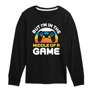 Boys' - Instant Message - But Im In The Middle Game Long Sleeve Graphic T-Shirt - 1 of 4