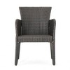 SKRAN Set of 2 Dining Chair, PE Wicker Chair with Golden Legs and powder coated iron frame for Kitchen Island,Home Bar and Dining Room, Gray - 4 of 4
