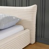 Velvet Grounded Bed Frame with Thickness Headboard, Upholstered Platform Bed with Solid Wood Frame Support for Bedroom, No Box Spring Needed - 3 of 4