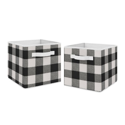 2pk Buffalo Check Fabric Bins Black/White - Sweet Jojo Designs