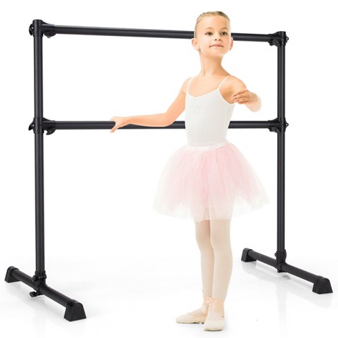 4 Ft Portable Ballet Barre for Home Dancing Training Studio Detachable,  Silver