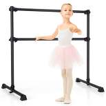 Costway 4FT Portable Double Freestanding Ballet Barre Dancing Stretching Silver\Black