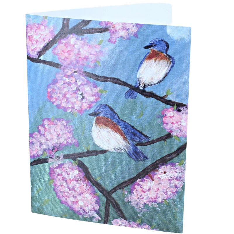 Blue Rose Polish Pottery Bluebird Garden Card, 1 of 2