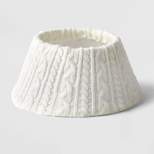 4.5" Cable Knit Mini Christmas Tree Collar White - Wondershop™
