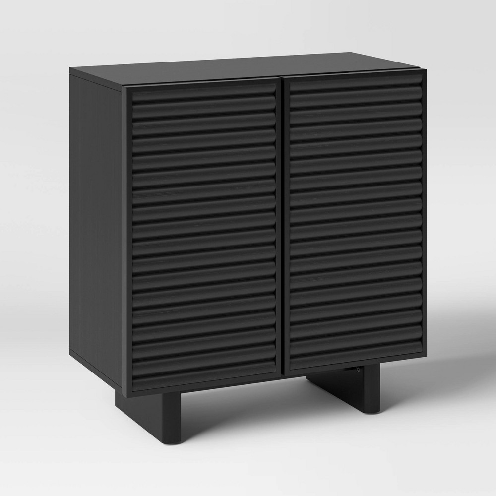 2 Door Fluted Accent Cabinet Black - Threshold™