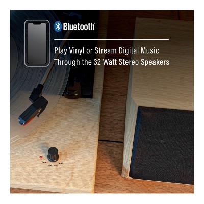 Walnut Bluetooth 3-Speed Turntable with Speakers