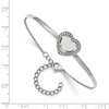 Chisel Stainless Steel White Enameled Cubic Zirconia Heart Bangle Bracelet - 2 of 3