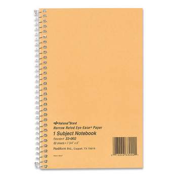 National Single-Subject Wirebound Notebooks, Narrow Rule, Brown Paperboard Cover, (80) 7.75 x 5 Sheets