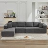 137.8" Corduroy Upholstery L-Shaped Cloud Modular Sectional Sofa with Left Chaise and Pillows, All-Foam Compression Design - 3 of 4