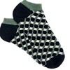 Olive Green, Black and White Cubed Socks (Men's Sizes, Adult Large) from the Sock Panda - 2 of 3