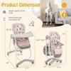 Infans High Chair for Babies & Toddlers w/ Rolling Wheels Adjustable Height Footrest - 2 of 4