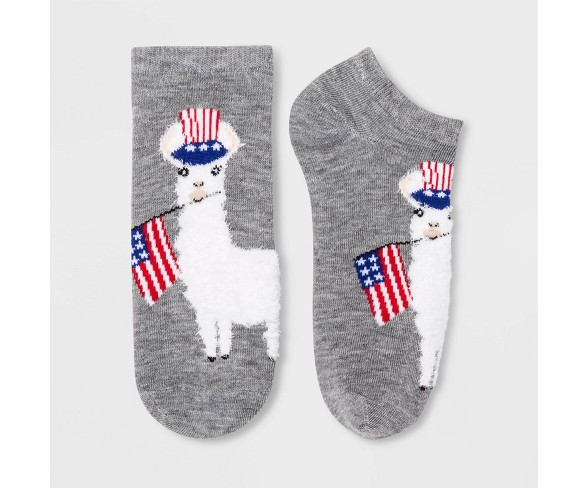 Women's Llama Low Cut Socks - Heather Charcoal One Size