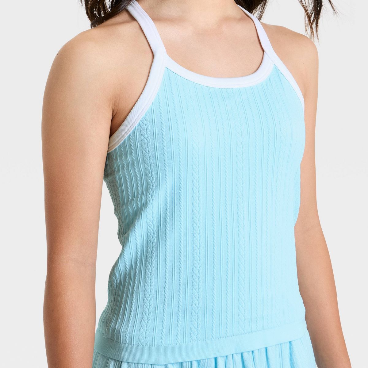 Girls' Seamless Textured Crop Active Tank Top - All In Motion™ - thumbnail 3