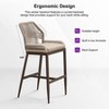 PURPLE LEAF Patio Sunbrella Bar Stools Set of 2 Handwoven Wicker Bar Height Stool Modern Aluminum Outdoor Wicker Barstools with Back and Cushion - 4 of 4