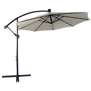 LeisureMod Willry Modern Outdoor 10FT Offset Cantilever Hanging Patio Umbrella With Solar Powered LED - 1 of 4