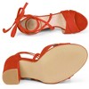 Allegra K Women's Open Toe Crisscross Block Heeled Lace Up Sandals - 4 of 4