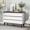 NicBex 6 Drawers Dresser for Bedroom,Mid Century Modern Dresser with Brown Top,Dressers for Kids Room,Living Room,Entry and Hallway,White - 2 of 4