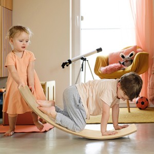 Balance Board Kids, Wooden Wobble Board for Children, 35 Inch Toddler Balance Board Open Ended Learning Toy for Years 3-8, Wood - 1 of 4