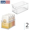 iDesign Stackable Pantry Bin with Handles for Cabinets or Fridge, Set of 2, Clear, Made in USA - 2 of 4