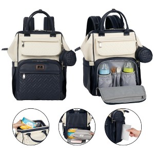 BabbleRoo Premium Vegan Leather Diaper Bag Backpack, Travel Backpack, Spacious & Stylish Nappy Organizer - 1 of 4