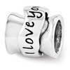 Black Bow Jewelry Sterling Silver and Crystal Mom I Love You Spinner Bead Charm - 2 of 4