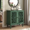 Vintage Display Storage Sideboard with 2 Hollow-Carved Doors, Elegant Accent Cabinet for Living Room, Entryway, or Small Spaces-Panipeachy - 2 of 4