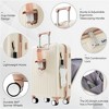 FATMOON 2-Piece Front Opening Luggage Set with Expandable Travel Bag, Hard Shell Suitcase with Cup Holder - 20" Carry-On, Ivory and Golden - 4 of 4