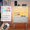 LIVAREEmlen 2 Pack Modern Nightstand with Charging Station, Bedside Tables with LED Light and Fabric Drawer - 4 of 4