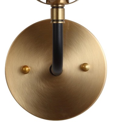 Caleb 11.75'' Antique Gold and Black LED Vanity Light