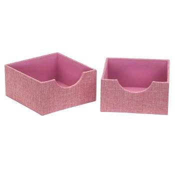 Household Essentials Set of 2 Square Drawer Trays Carnation Pink