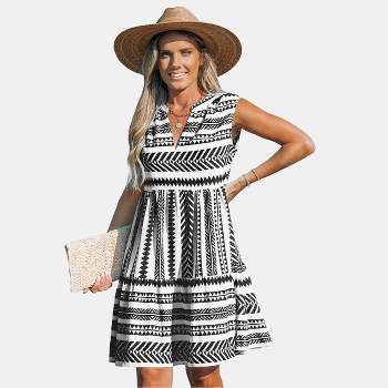 Women's Geometric Print Sleeveless Mini Dress - Cupshe