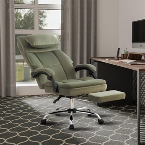 Ergonomic Office Chair With Footrest & Removable Headrest, Velvet 155° Reclining Computer Desk Chair,360° Swivel Ofiice Chair-Tanpinhause - 1 of 4
