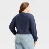 Women's Teddy Bear Flag Graphic Sweater - Navy - 2 of 3