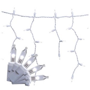 Celebrations Icicle Christmas Lights, Classic LED T5 Pure White 300 ct - 19.6 ft. - 1 of 4
