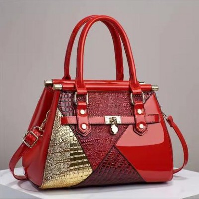 Paaaawaters Crocodile Pattern Luxury Satchel Handbag red