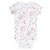 Everyday Kids 7-Pack Pink Short Sleeve Baby Girls Bodysuits – 100% Soft Cotton with Cute Hearts, Clouds, Animals and Solid Colors - 3 of 4