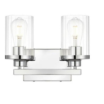 Elegant Lighting Saanvi 2 light Chrome and Clear Bath Sconce