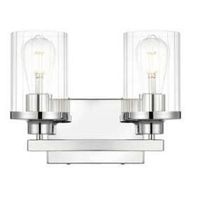 Elegant Lighting Saanvi 2 light Chrome and Clear Bath Sconce - 1 of 4