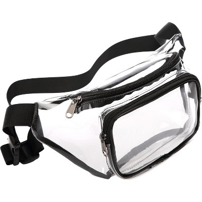 Men's and women's transparent waist bags,adjustable waist bags for sports and concerts,suitable for sports activities,concerts,Black