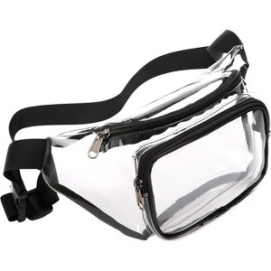 Men's and women's transparent waist bags,adjustable waist bags for sports and concerts,suitable for sports activities,concerts,Black - 1 of 4