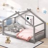CLIHOME Twin Size House Bed Pine Wood Bed Playhouse Children Bed Frame With Fence - 3 of 4
