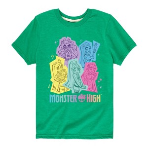 Boys' - Monster High - Pastel Character Group Short Sleeve Graphic T-Shirt - 1 of 4