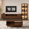 ATJafurn 3-Piece Entertainment Center, Mid-Century Modern Living Room Furniture Wood TV Stand and Coffee Table Set with Glass Display Cabinet - 3 of 4