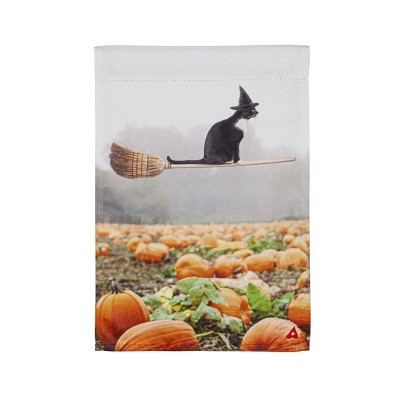 Evergreen Garden Flag Flying Cat Suede Double Sided Indoor Outdoor Decor 18" x 12.5"