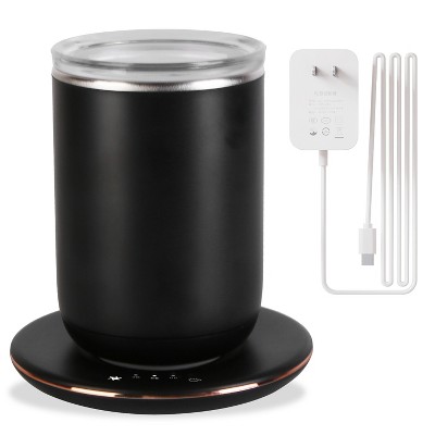 NewHome "Auto Stirring Coffee Mug with Lid & Temperature Control, Magnetic Mixing, 3 Heat Settings, Auto-Off" Black