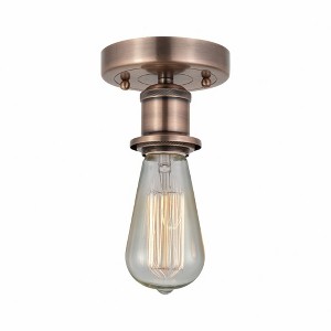 Bare Bulb - 1 Light Semi-Flush Mount In Industrial Style-3.75 Inches Tall and 2 Inches Wide - 1 of 1