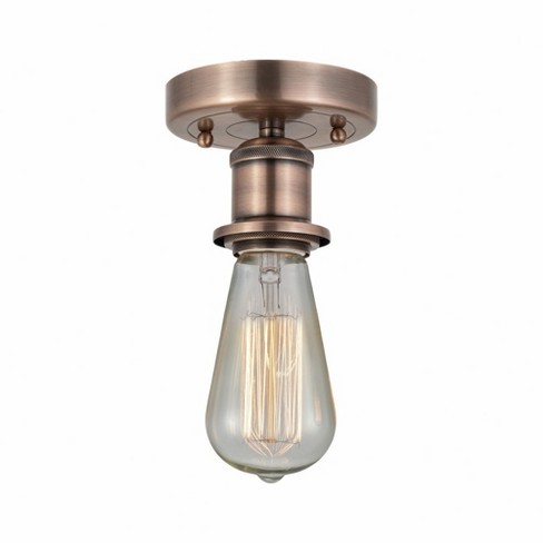 Innovations Lighting Bare Bulb 1 - Light Semi-Flush Mount in  Antique Copper - image 1 of 1