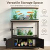 20-29 Gallon Aquarium Stand with Power Outlet, Black Fish Tank Rack with Cabinets ,Rectangle Aquarium Stand with Adjustable Foot and 4 Hooks - 2 of 4