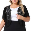 Agnes Orinda Women's Plus Size Floral Lace Elegant Sheer Open Front Tulip Short Sleeve Shrugs Cardigans - 2 of 4