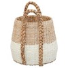 Household Essentials Terra Basket with Handles Cream: Handwoven Paper Rope Storage, Round Wicker Basket for Blankets - 4 of 4